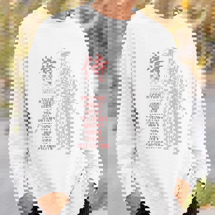 侍、日本の戦士の美徳-バックプリント スウェットシャツ 彼への贈り物