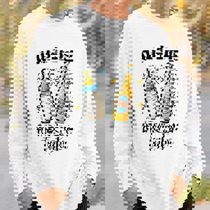 初めての父の日一緒に面白いお父さんと赤ちゃん スウェットシャツ 彼への贈り物