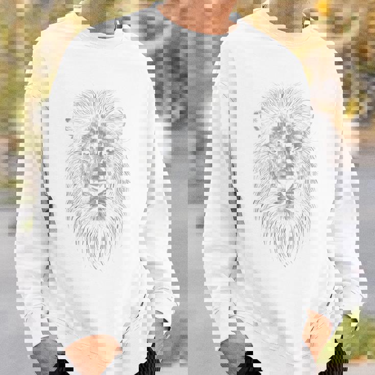 動物愛好家のための雄大なライオンポートレートグラフィックデザイン。 長袖tシャツ スウェットシャツ 彼への贈り物