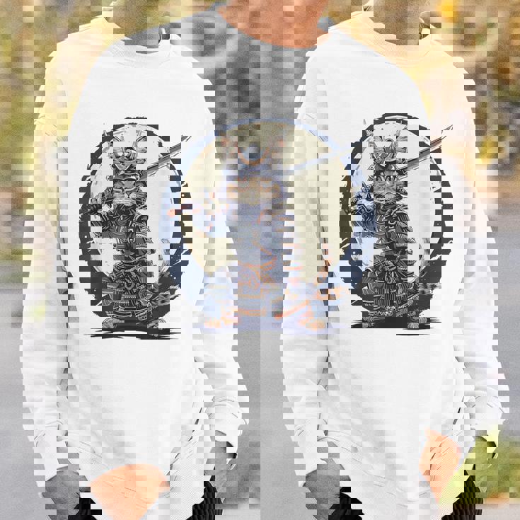 古代忍者猫 日本の子猫 刀猫 サムライキャット スウェットシャツ 彼への贈り物