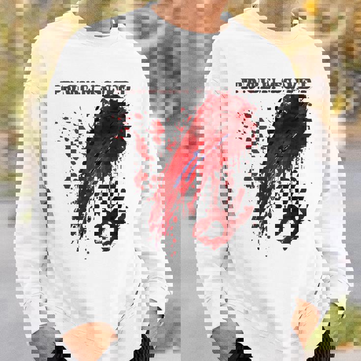 問題解決 血まみれのシャツ 血まみれのホラー スウェットシャツ 彼への贈り物