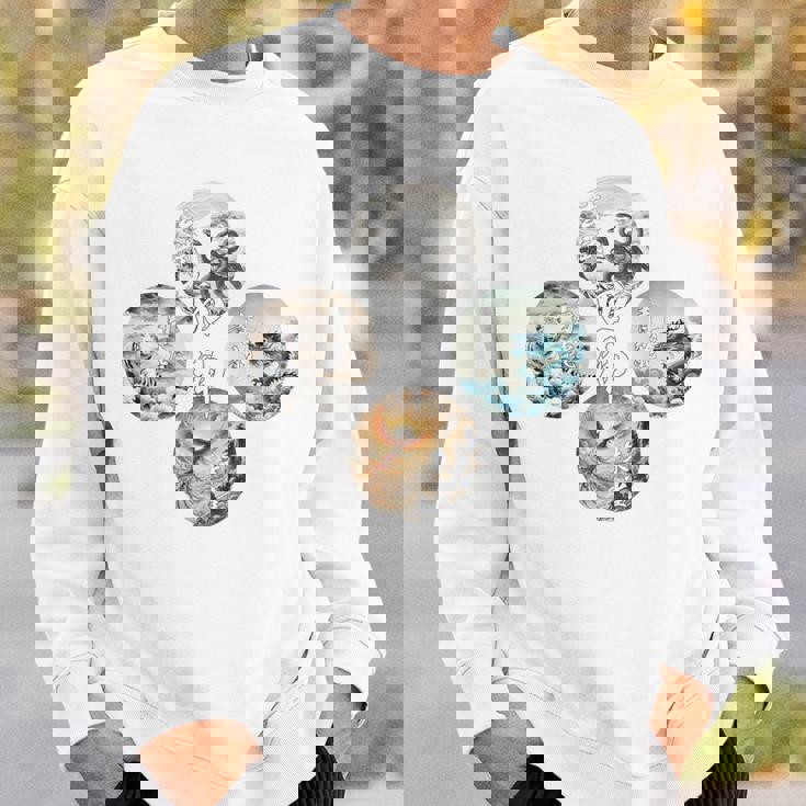 四神 青龍 白虎 朱雀 玄武 四象 東西南北 バックプリント スウェットシャツ 彼への贈り物