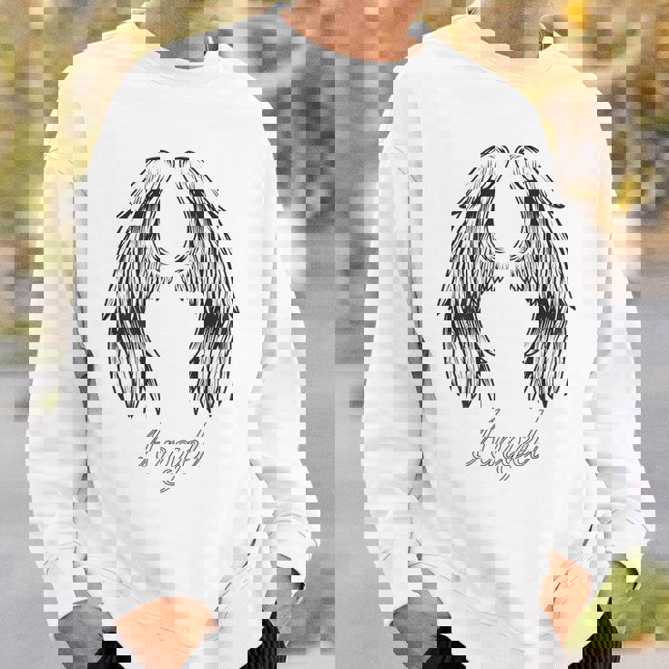 天使 背中には天使の羽 スウェットシャツ 彼への贈り物