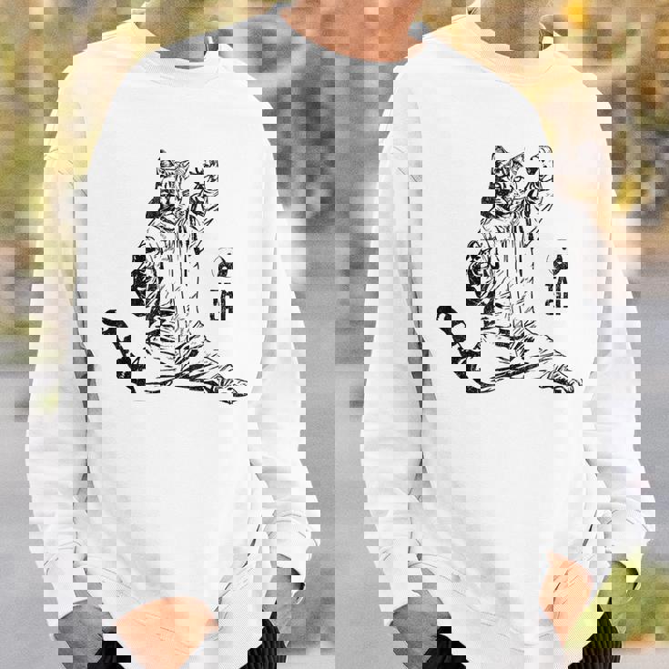 太極拳 猫 格闘技 面白い 猫 格闘 スウェットシャツ 彼への贈り物