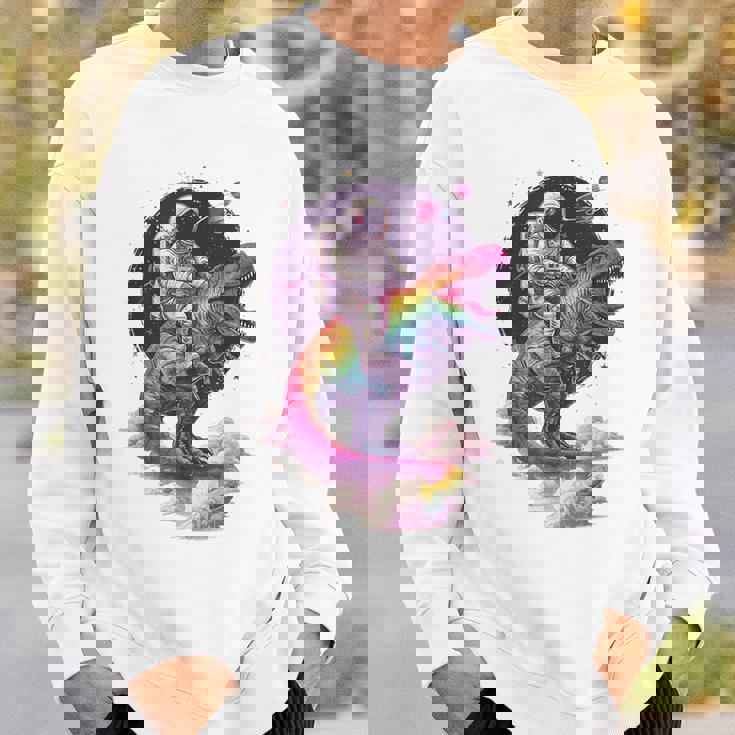 宇宙飛行士tレックス 恐竜 宇宙人 宇宙人 惑星 銀河 スウェットシャツ 彼への贈り物