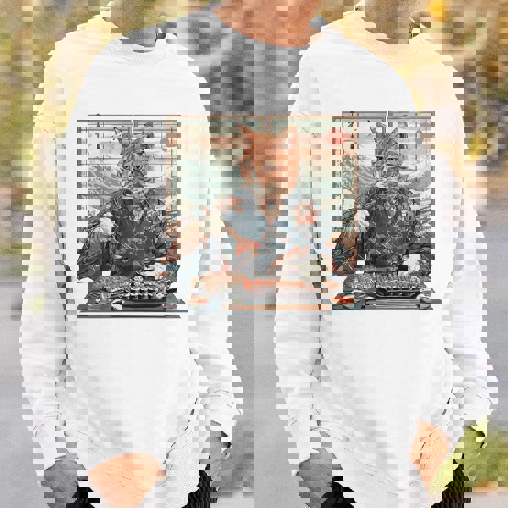 寿司好き ヴィンテージ 子猫 伝統 日本の芸術 猫 長袖tシャツ スウェットシャツ 彼への贈り物