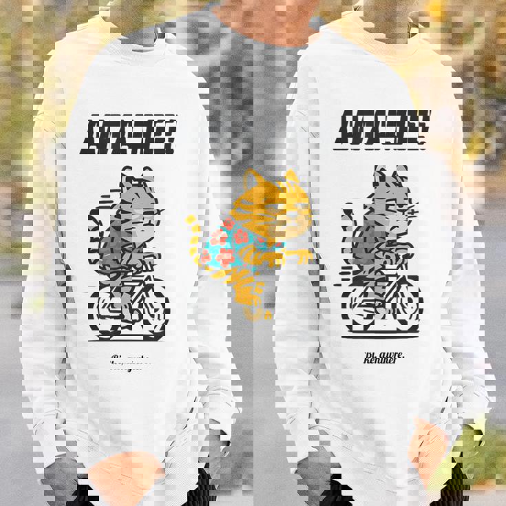 尼崎を走るチャリ猫 スウェットシャツ 彼への贈り物