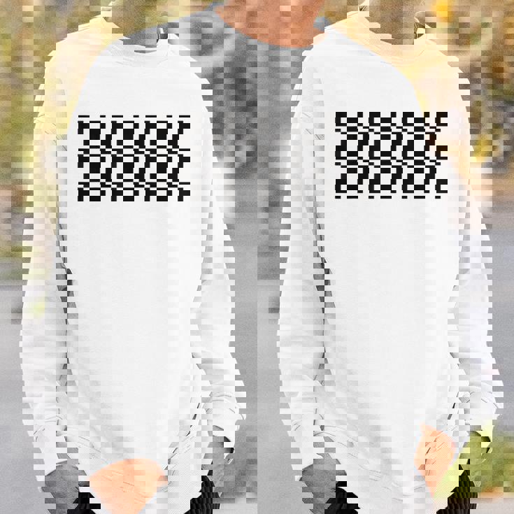 市松模様 チェッカーボード チェック カーレース フラッグパターン スウェットシャツ 彼への贈り物