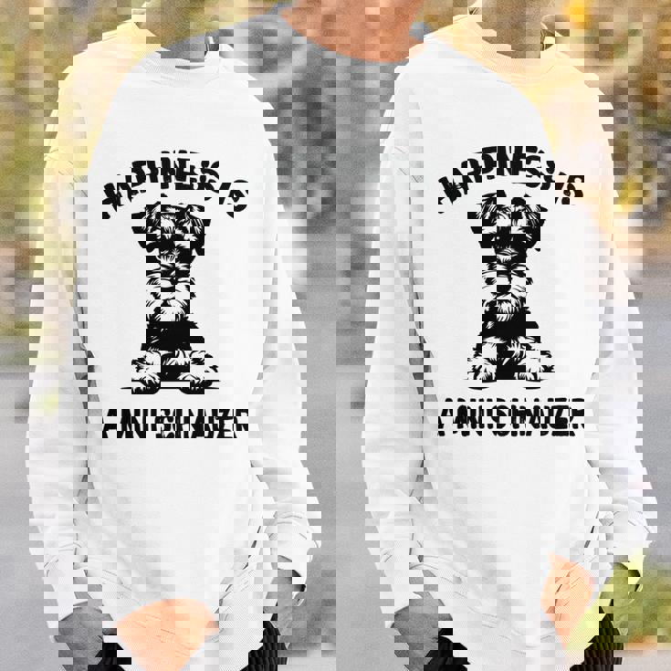 幸せはミニシュナウザー 長袖tシャツ スウェットシャツ 彼への贈り物