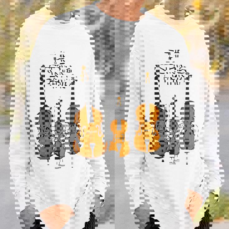 弦楽ファミリー、ヴァイオリン、チェロ、コントラバスミュージシャン面白い スウェットシャツ 彼への贈り物