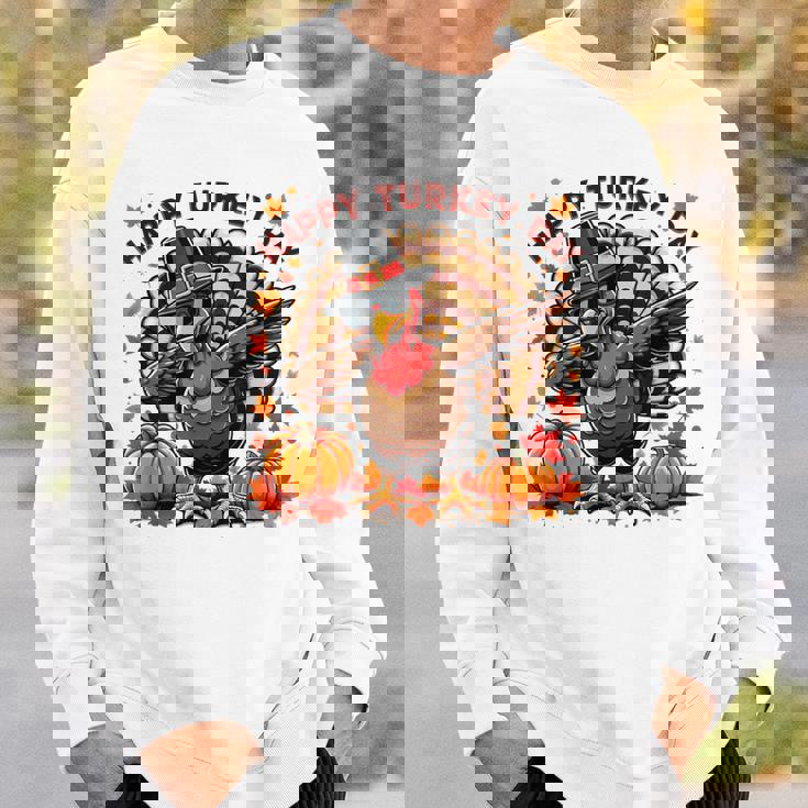 感謝祭 おもしろい 七面鳥巡礼者 軽くたたく 幸せな七面鳥の日 スウェットシャツ 彼への贈り物