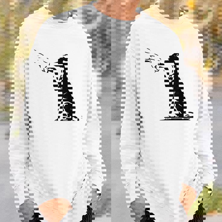 手を持つかわいいウィペット、ウィペットのママ スウェットシャツ 彼への贈り物