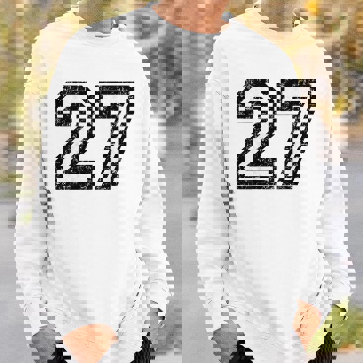 数字 27 ヴィンテージ ブラックホワイト スウェットシャツ 彼への贈り物