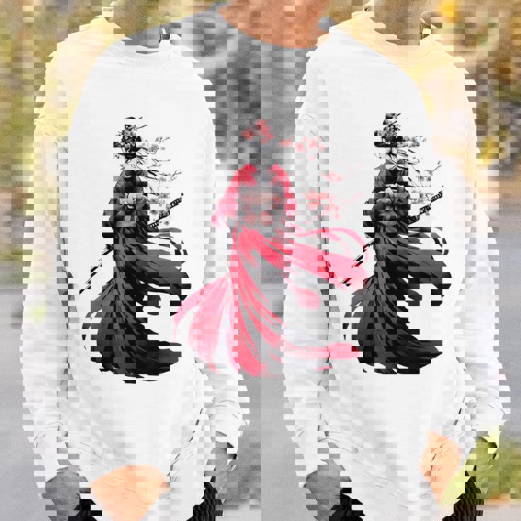 日本のサムライ フローラルウォリアーフラワー 桜 スウェットシャツ 彼への贈り物