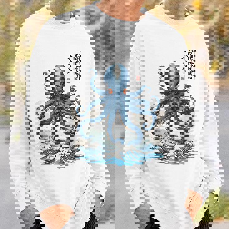 日本のタコ浮世絵 海の美 木版画 スウェットシャツ 彼への贈り物