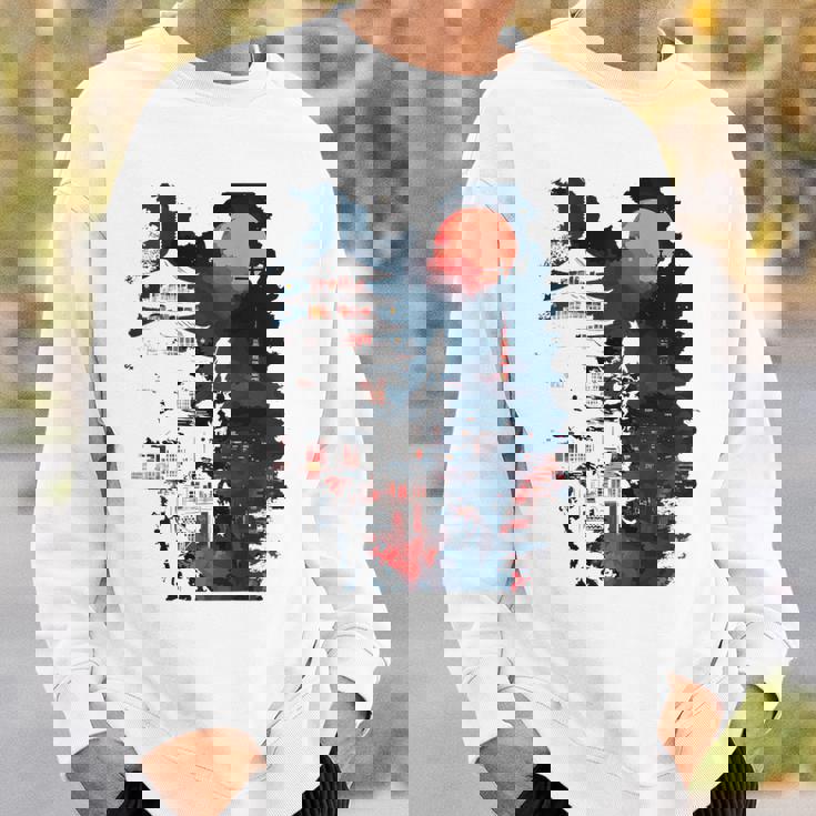 日本の忍者バックプリント。 スウェットシャツ 彼への贈り物