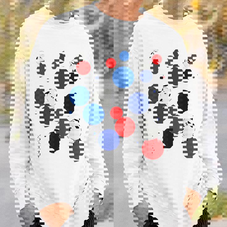 日本の野鳥 シマエナガ 赤 青 ドット 丸 水玉 関西 イベント 家族 お揃い スウェットシャツ 彼への贈り物