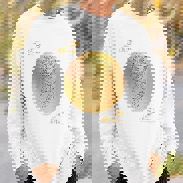 月と龍 満月 龍 スウェットシャツ 彼への贈り物