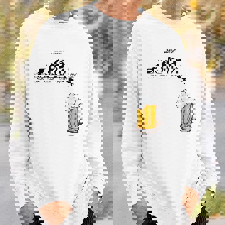 月曜日金曜日 スティックマン ビールウィークジャンプ エネルギー 皮肉 スウェットシャツ 彼への贈り物