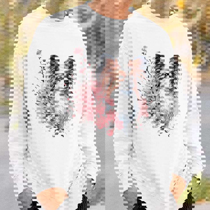 桜 水彩パピヨン スウェットシャツ 彼への贈り物