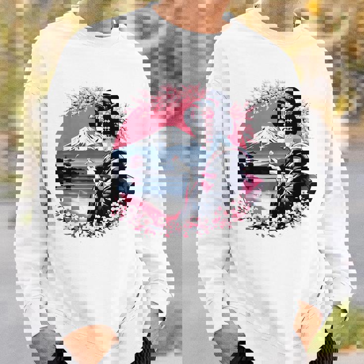 桜 さくら 芸者 富士山 日本のグラフィック スウェットシャツ 彼への贈り物