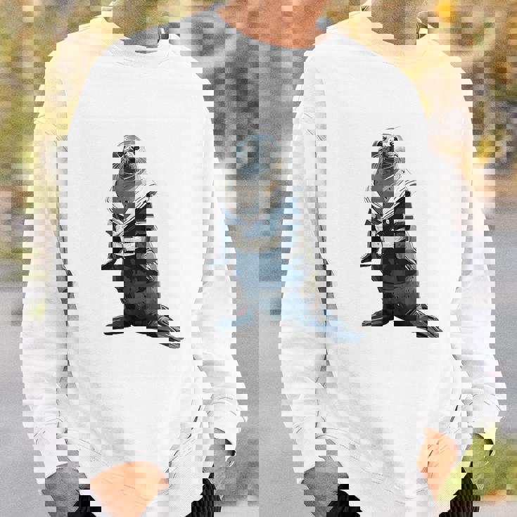 楽しいセーラー服のユーモラスなアザラシ スウェットシャツ 彼への贈り物