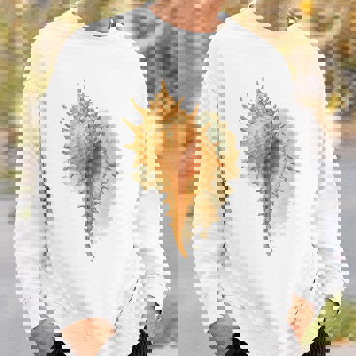 水彩 ムレックス 貝殻 貝殻 ハンティング ビーチコーミング スウェットシャツ 彼への贈り物