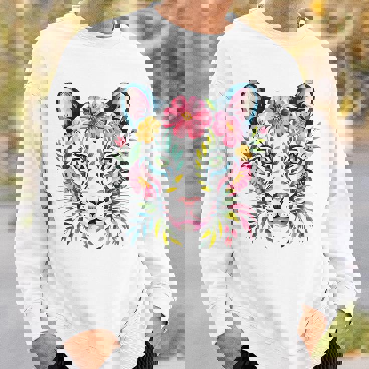 水彩ファンタジー風プーマの花 スウェットシャツ 彼への贈り物