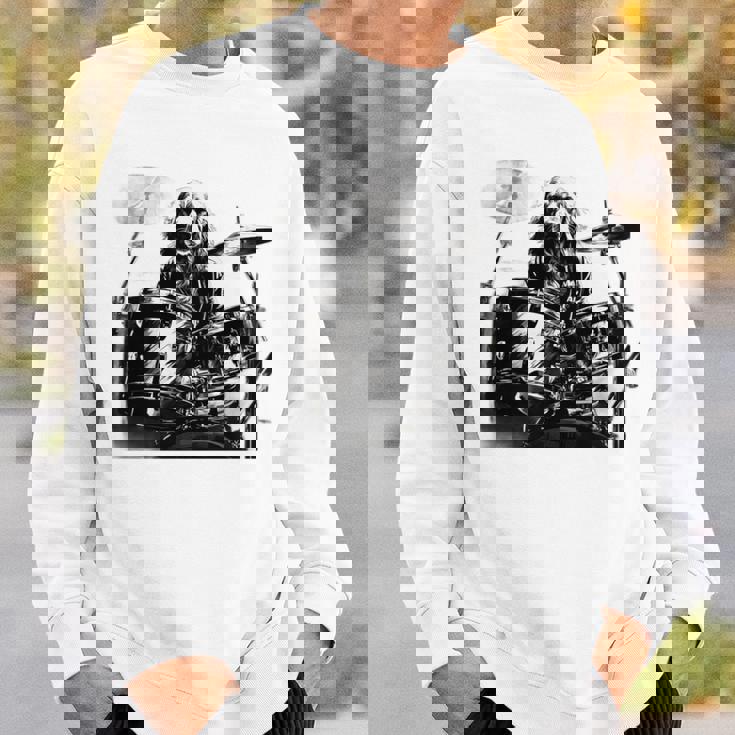 犬がドラムを叩く 長袖tシャツ スウェットシャツ 彼への贈り物