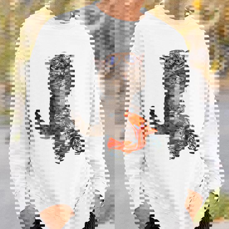 猫 ねこ バイク スウェットシャツ 彼への贈り物