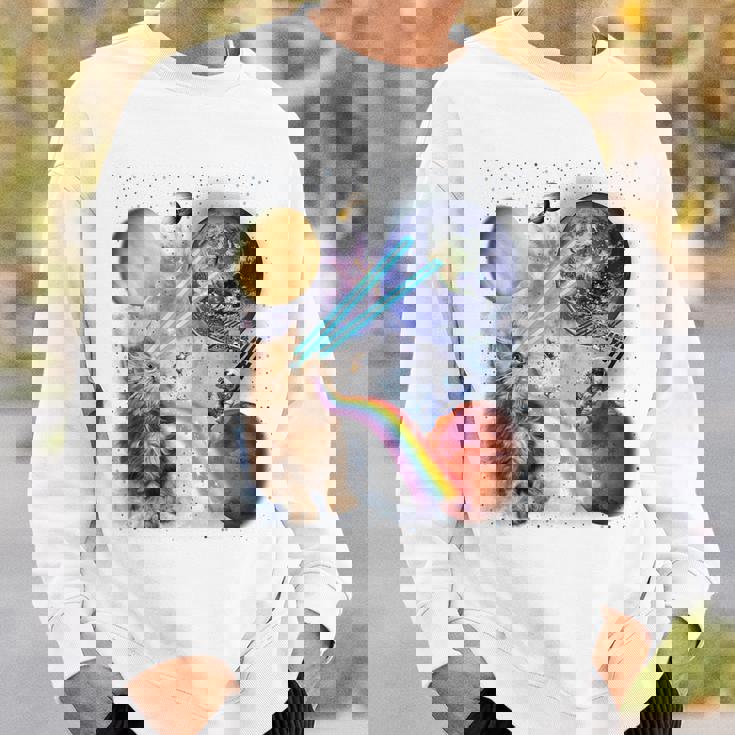 猫 ねこ 宇宙 惑星 スウェットシャツ 彼への贈り物