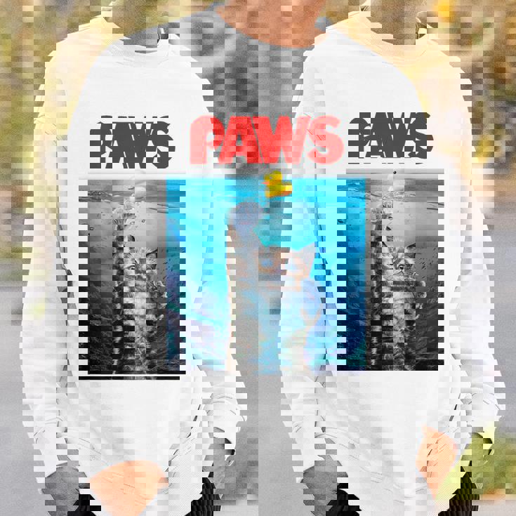 猫 ねこ 海 Paws アヒル スウェットシャツ 彼への贈り物