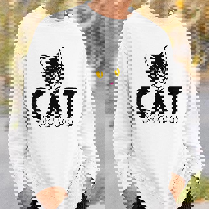 猫 子猫 ハチワレ モノトーン 白 黒 かわいい ユニーク スウェットシャツ 彼への贈り物