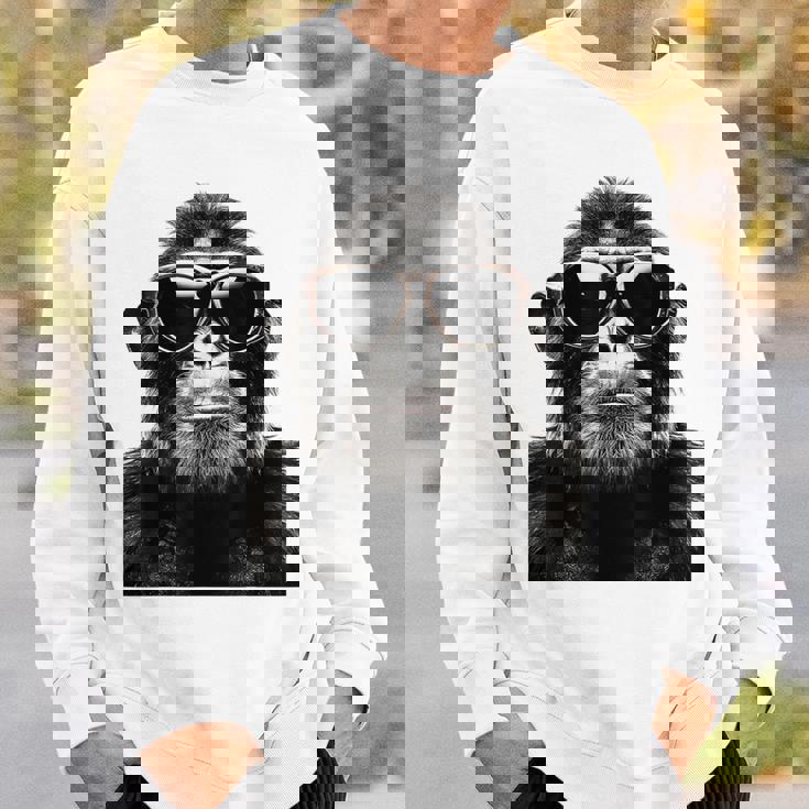 猿の恋人 アート 図面 動物 抽象 グラフィック 猿 スウェットシャツ 彼への贈り物