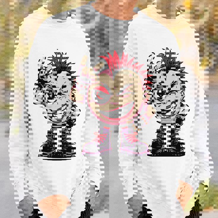 生意気なパンクロックロッカー イロとブーツ付き 面白いパンク 長袖tシャツ スウェットシャツ 彼への贈り物