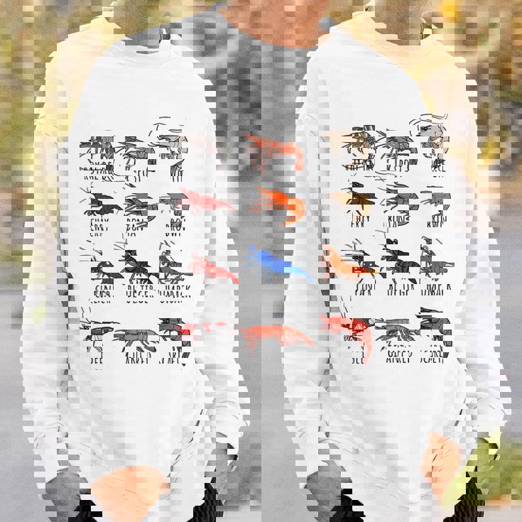 異なるタイプのエビの品種コレクション、かわいいエビ愛好家。 スウェットシャツ 彼への贈り物