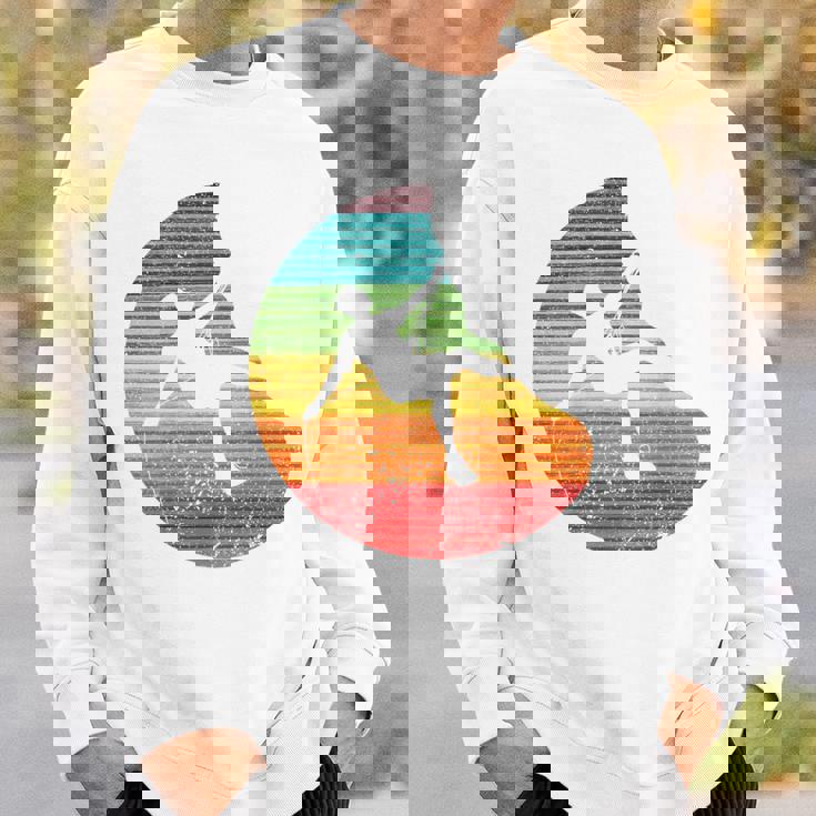 バックプリント 登山、ボルダリング、フリークライミングシルエット スウェットシャツ 彼への贈り物