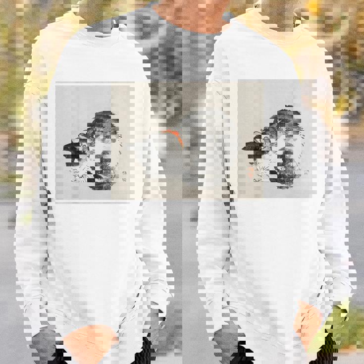 眠れる猫 子猫 このばいれい 日本 美術 絵画 かわいい 墨 スウェットシャツ 彼への贈り物