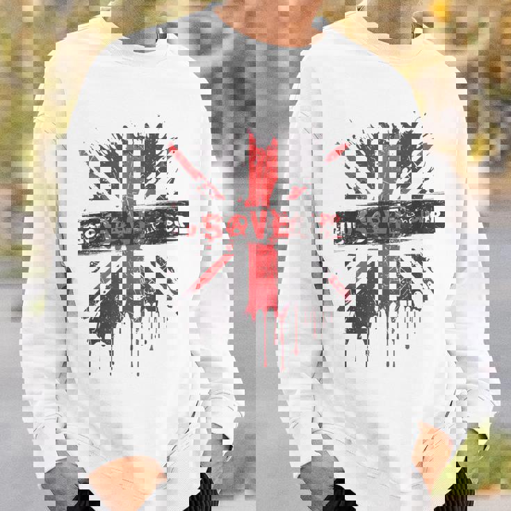 神は貧しい王のcor冠式パンクグラフィティユニオンジャックを救う スウェットシャツ 彼への贈り物