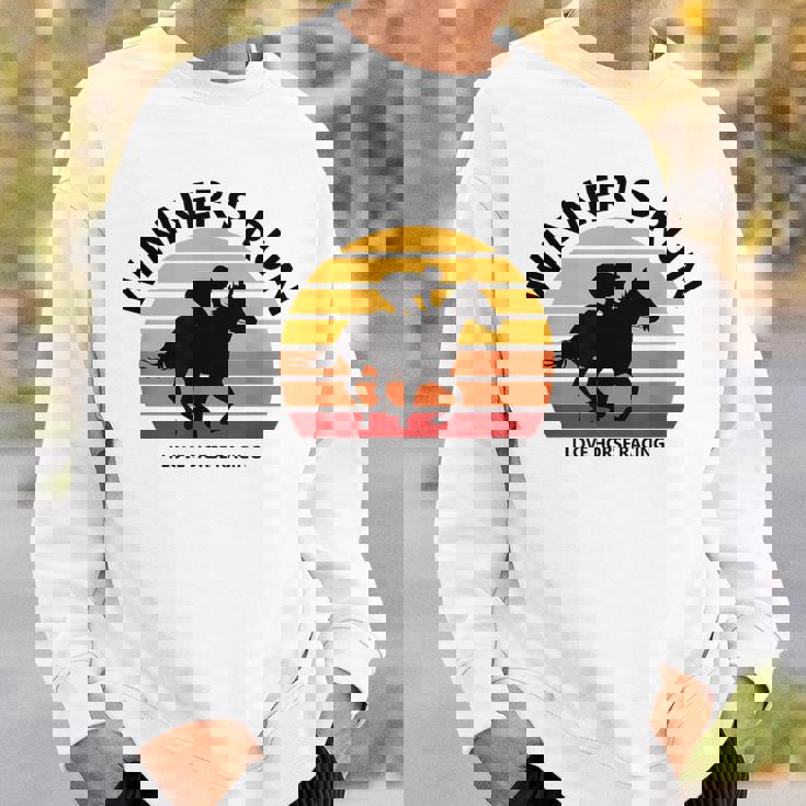 競馬ファンや馬好きの方にお勧め 勝者の走り オシャレな競馬イラスト スウェットシャツ 彼への贈り物