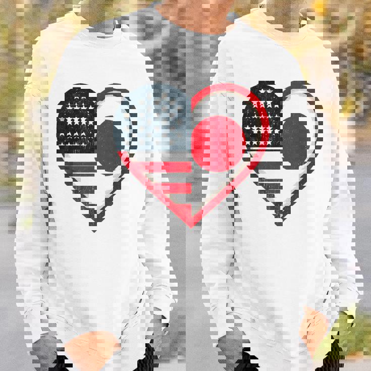 米国 アメリカ 日本 ハートフラッグ 二重国籍。 スウェットシャツ 彼への贈り物