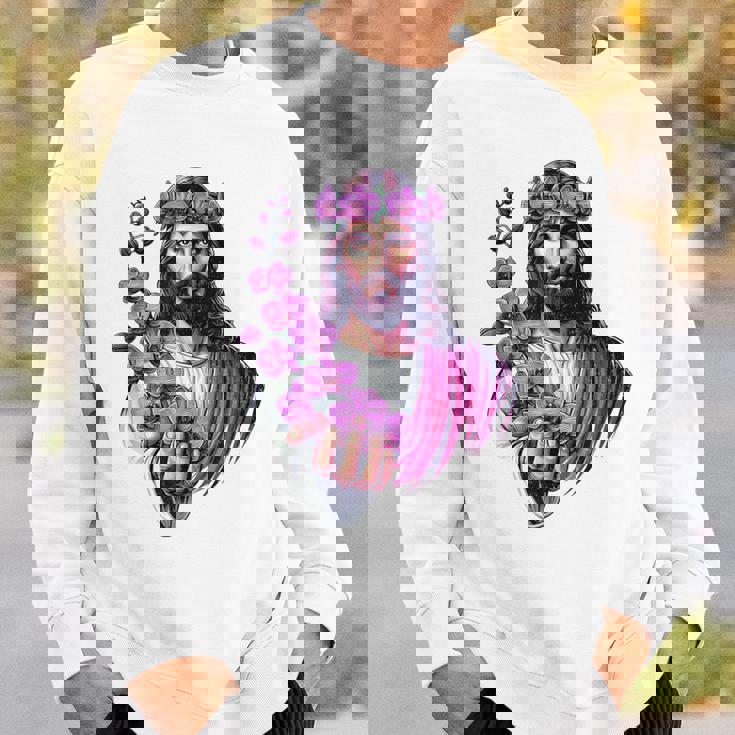 紫の蘭を持つイエス スウェットシャツ 彼への贈り物