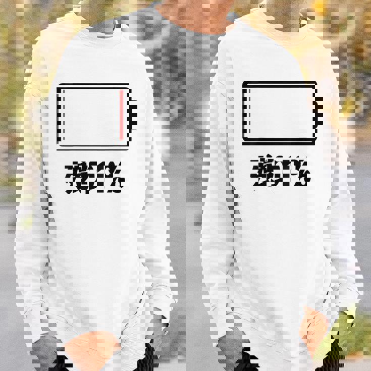 背中【残り1】電池 バッテリー おもしろ 面白い ギャグ ネタ ウケ狙い 笑える ユーモア おバカな 個性的な スウェットシャツ 彼への贈り物