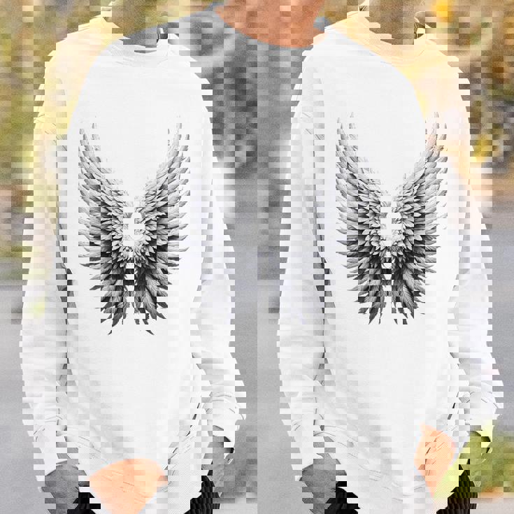 背中には白い天使の羽 スウェットシャツ 彼への贈り物