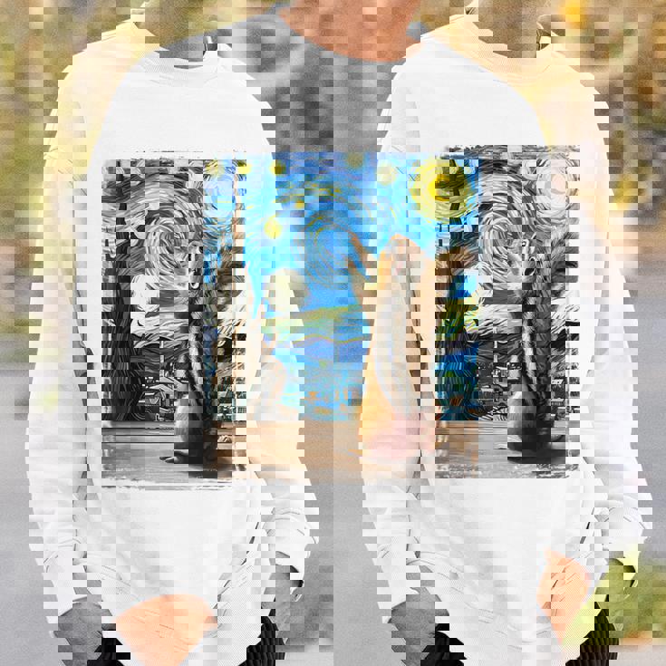 芸術的なシマリスシャツ ゴッホスタイル 星月夜 シマリス スウェットシャツ 彼への贈り物