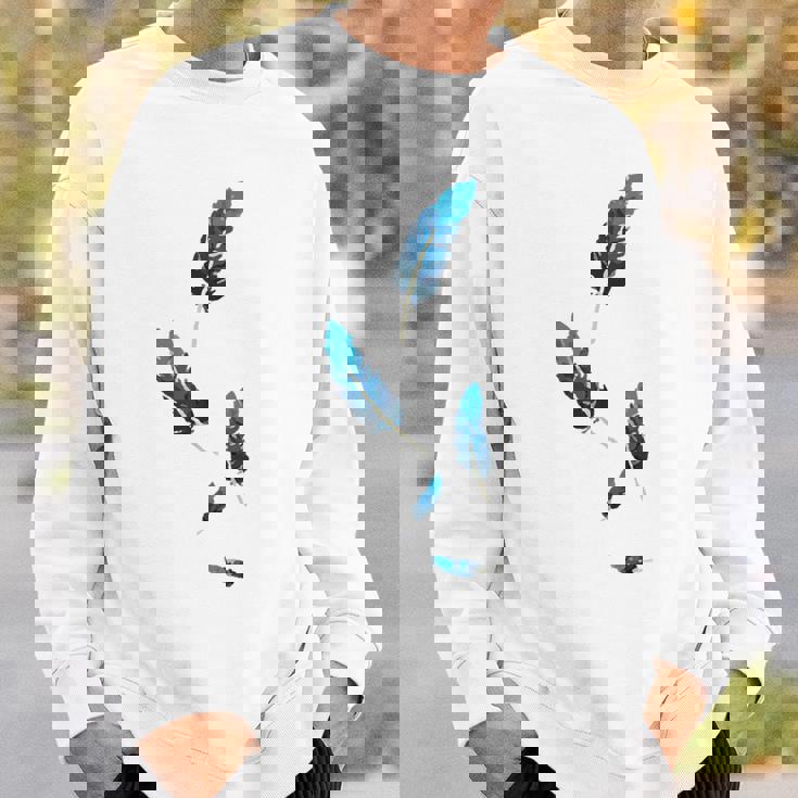 落ちる青い鳥の羽 スウェットシャツ 彼への贈り物