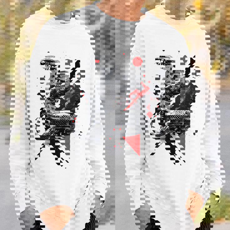 蛇 動物 モチーフ アートワーク 蛇 スウェットシャツ 彼への贈り物