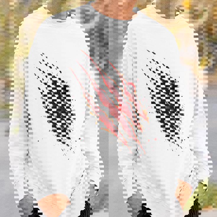 血まみれのシャツ ハロウィン ゾンビ 爪 マーク 血のはね スウェットシャツ 彼への贈り物