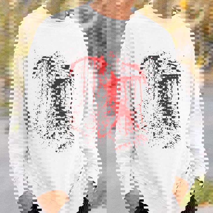 血まみれの傷 ハロウィンコスチューム 血はね けが ゾンビ スウェットシャツ 彼への贈り物