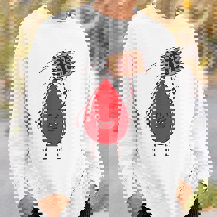 血液型 Ab 血液ドロップ シールドハート付き スウェットシャツ 彼への贈り物